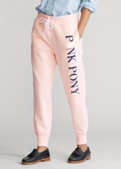 Women's Ralph Lauren Pink Pony Fleece Sweatpant | 685173WCS